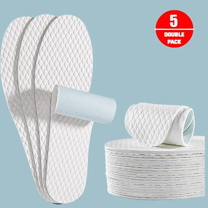 1/3/5Pair/Pack Disposable Insoles Nature Wood Pulp Insole Sweat-Absorbing Breathable Inserts Absorption Shoe Pads for  Women Men