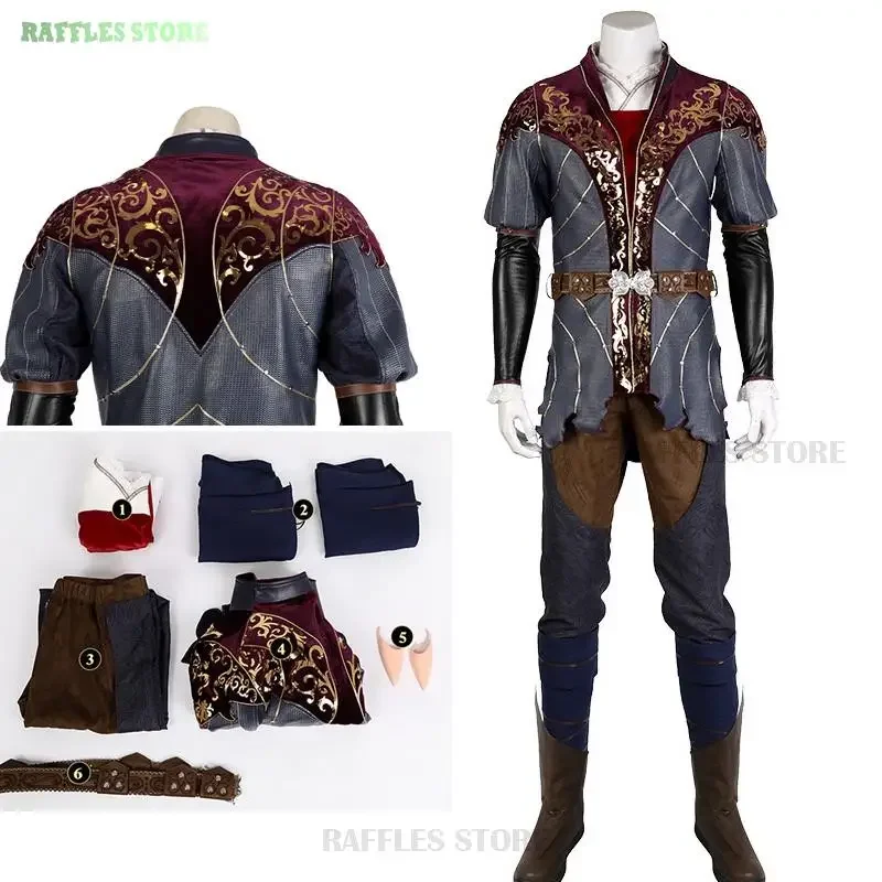 Astarion Cosplay Costume Medieval Robe Game Baldur Cosplay Gate Fancy Disguise Men Classical Halloween Party Roleplay Clothes