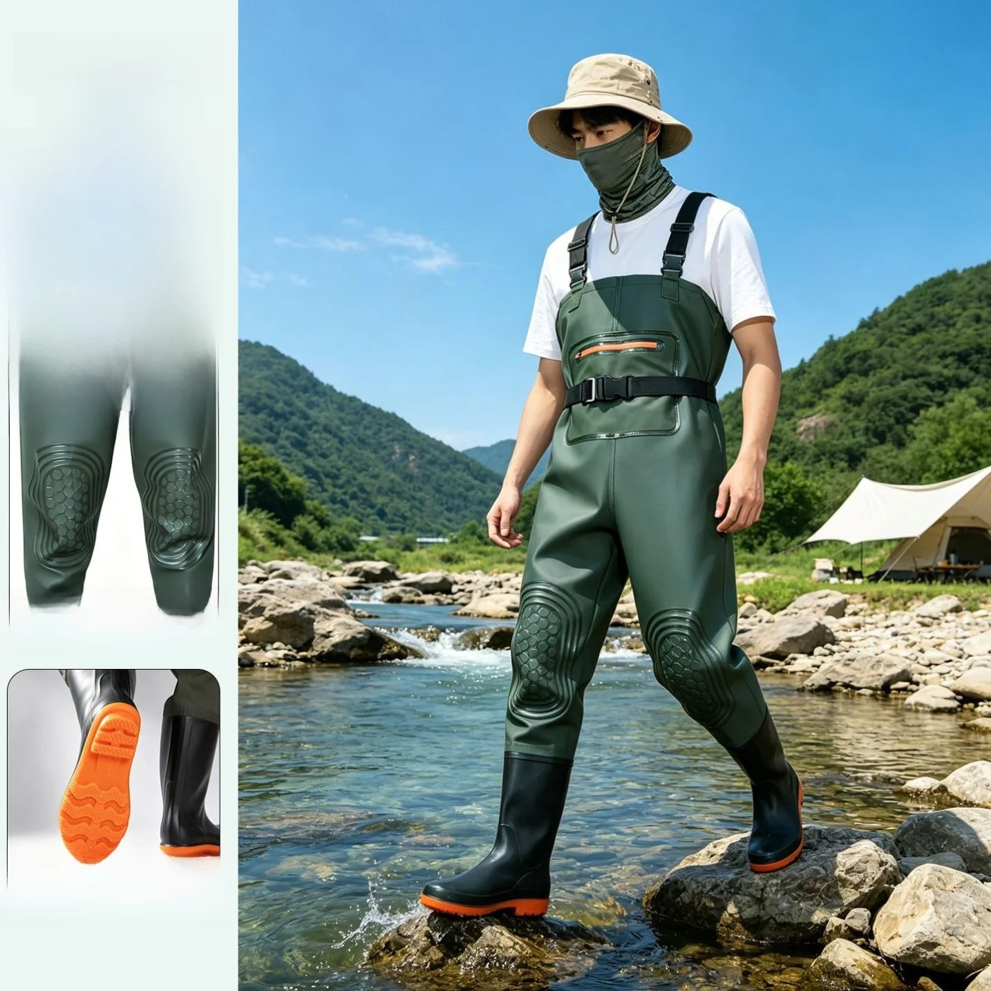 thickened-wear-resistant-fishing-half-body-rain-pants-men-women-overalls-waterproof-booties-skin-fork-rain-shoes-fishing-clothes