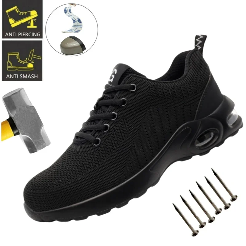 

Lightweight Safety Shoes Work Shoes Steel Toe Men Puncture-protective Work Boots Anti-smash Protect Boots Indestructible Safety