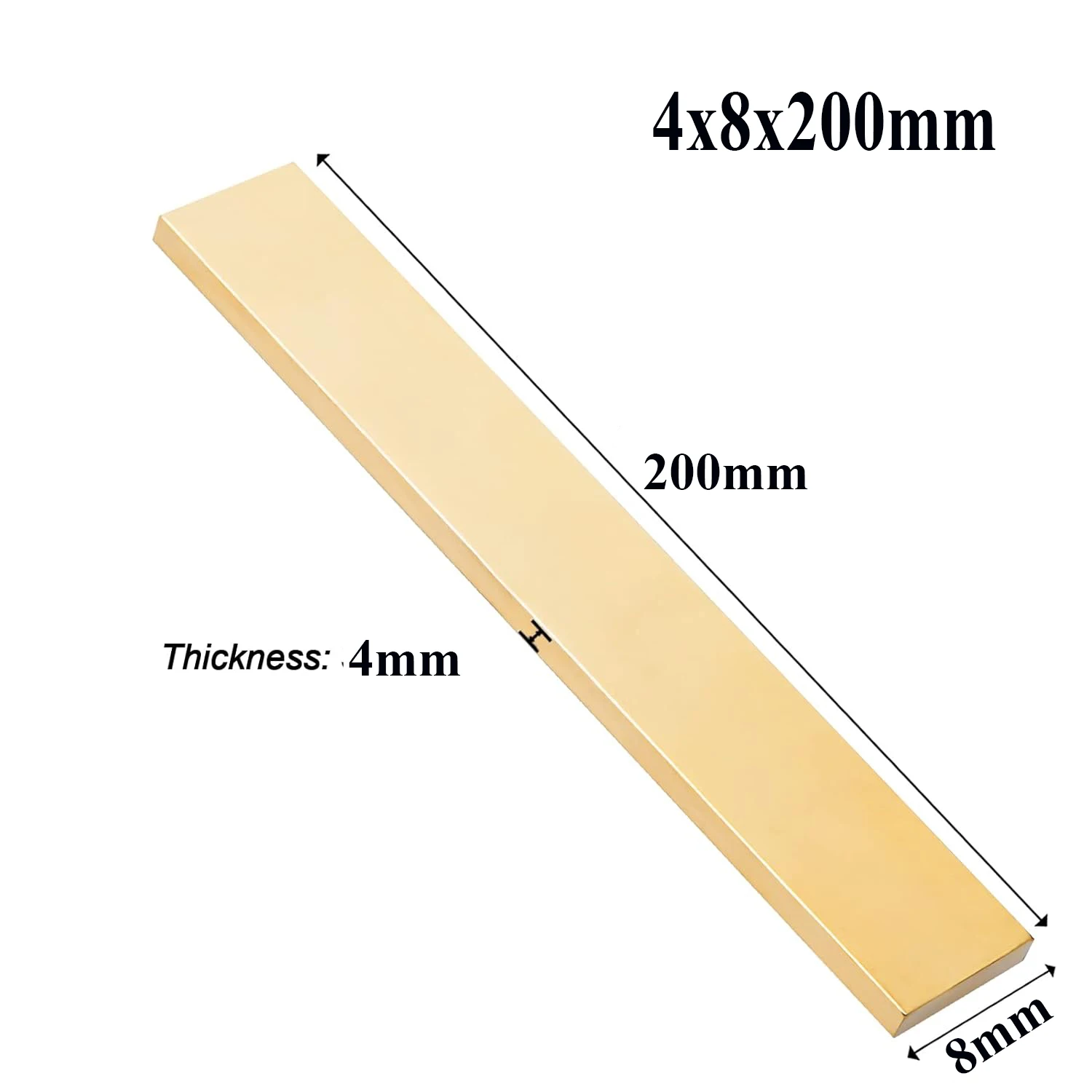 Imagem -02 - Latão Flat Bar Plate Strip para Faça Você Mesmo Ferramentas Bras Metal Solid Rod Espessura mm mm mm mm 10 mm 20 mm Comprimento 200 mm 250 Milímetros 1pc