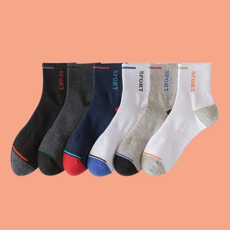 5/10 Paar Mode Mid-Tube Casual Socken schweiß absorbierende atmungsaktive Student vier Jahreszeiten Sports ocken Herren einfarbige Socken