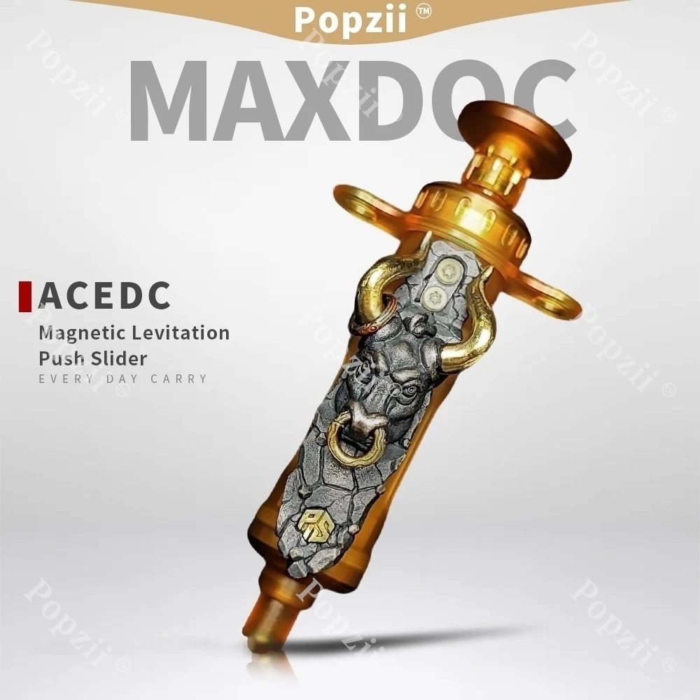 ACEdc KingShark MAXDOC PEI S925 Back Clip Magnetic Levitation Push Slider Mechanical Rebound Table Ornament Anxiety Toys