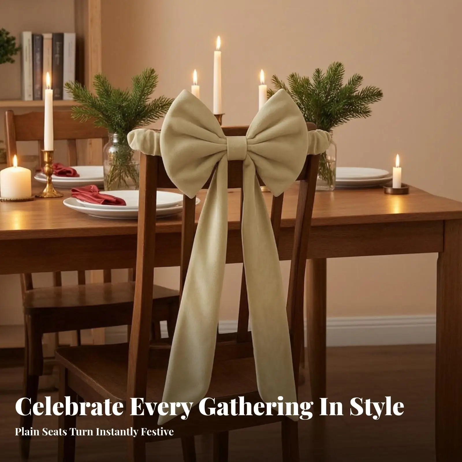 Velvet Chair Bow Luxurious Chair Band with Bow Ribbon Sashes with Long Tails Elegant Bows with Long Tails Large