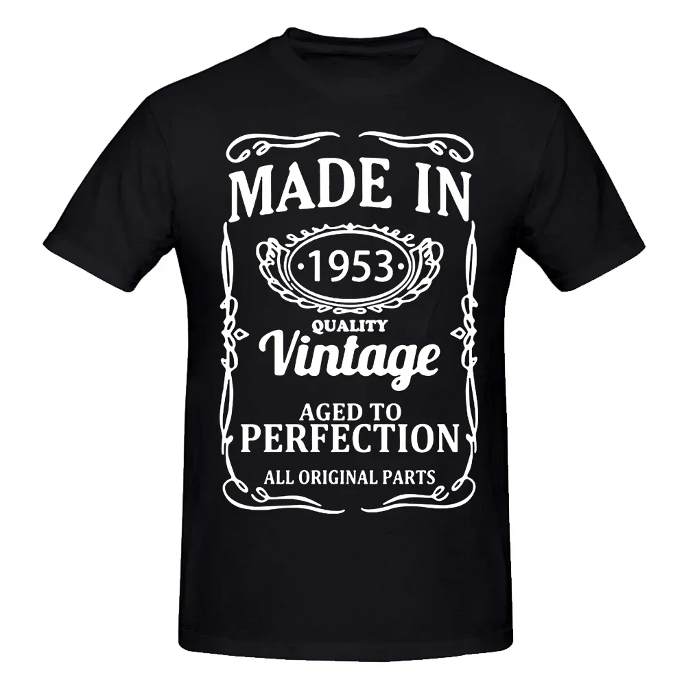 Men Cotton Short Sleeve Streetwear T-shirt Camiseta Clothing Funny New 71th Birthday Tshirt Vintage 1953 71 Years Old T Shirt