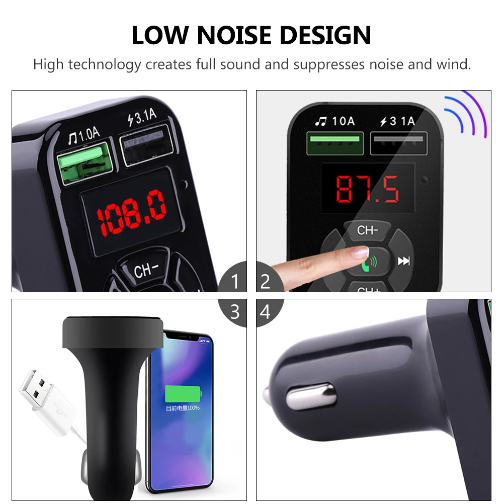 

Car MP3 Player Wireless Audio Adapter USB Portable Suppresses Noise Car