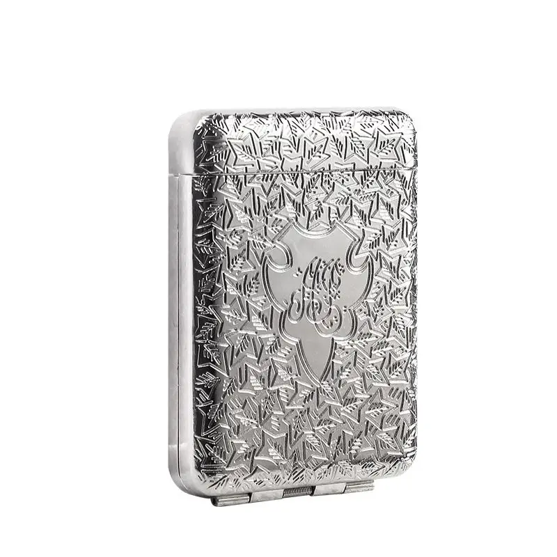 Shelby Same Style Vintage Cigarette Case Metal Carving 3 Opening Design Ciggy Stash Box Ciggie Storage Casket Mature Men's Gift