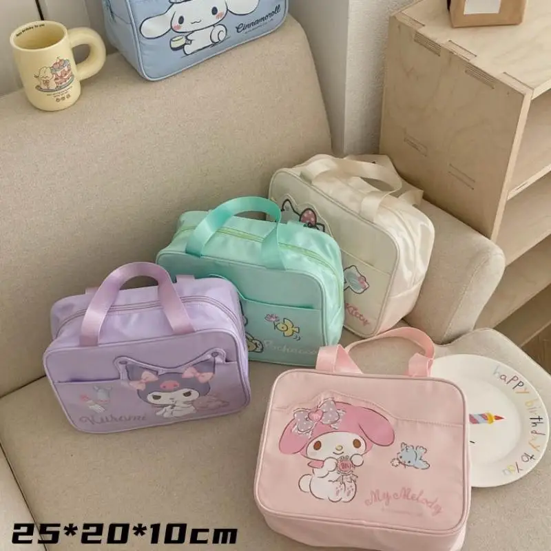 

Sanrio Kuromi High Quality Makeup Bag Outdoor Portable Cinnamoroll Melody Multi Functional Storage Toiletries Cartoon Handbag