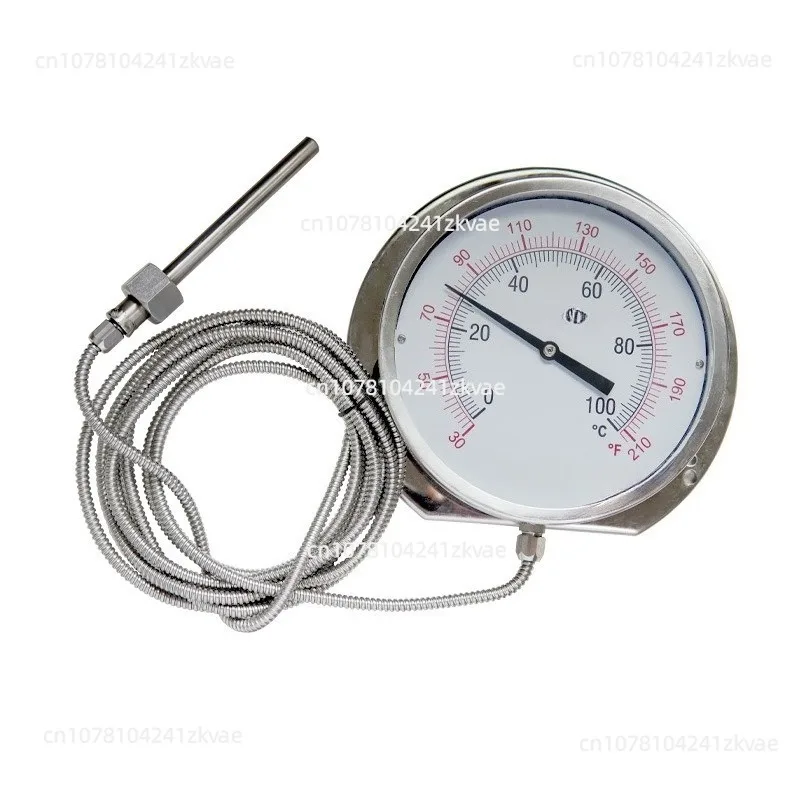 Stainless Steel Pressure Thermometer Z-280 Axial Belt Edge Remote Thermometer Capillary 304 Boiler