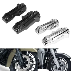 Black Motorcycle Front Lower Fork Covers ABS Plastic For Harley Touring Electra Street Road Glide King FLHR FLTRX FLHX 2014-2022