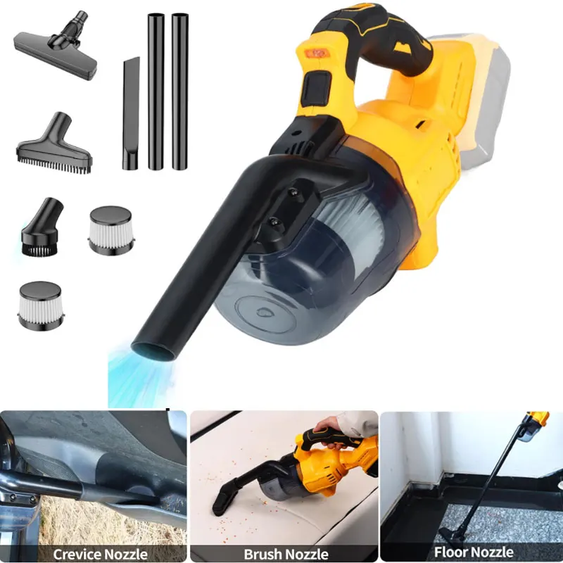 

Handheld Vacuum Cleaner with 2pcs Filter Electric Cordless Vacuum for Home Car Pet Hair Clean For DeWalt 20V Battery