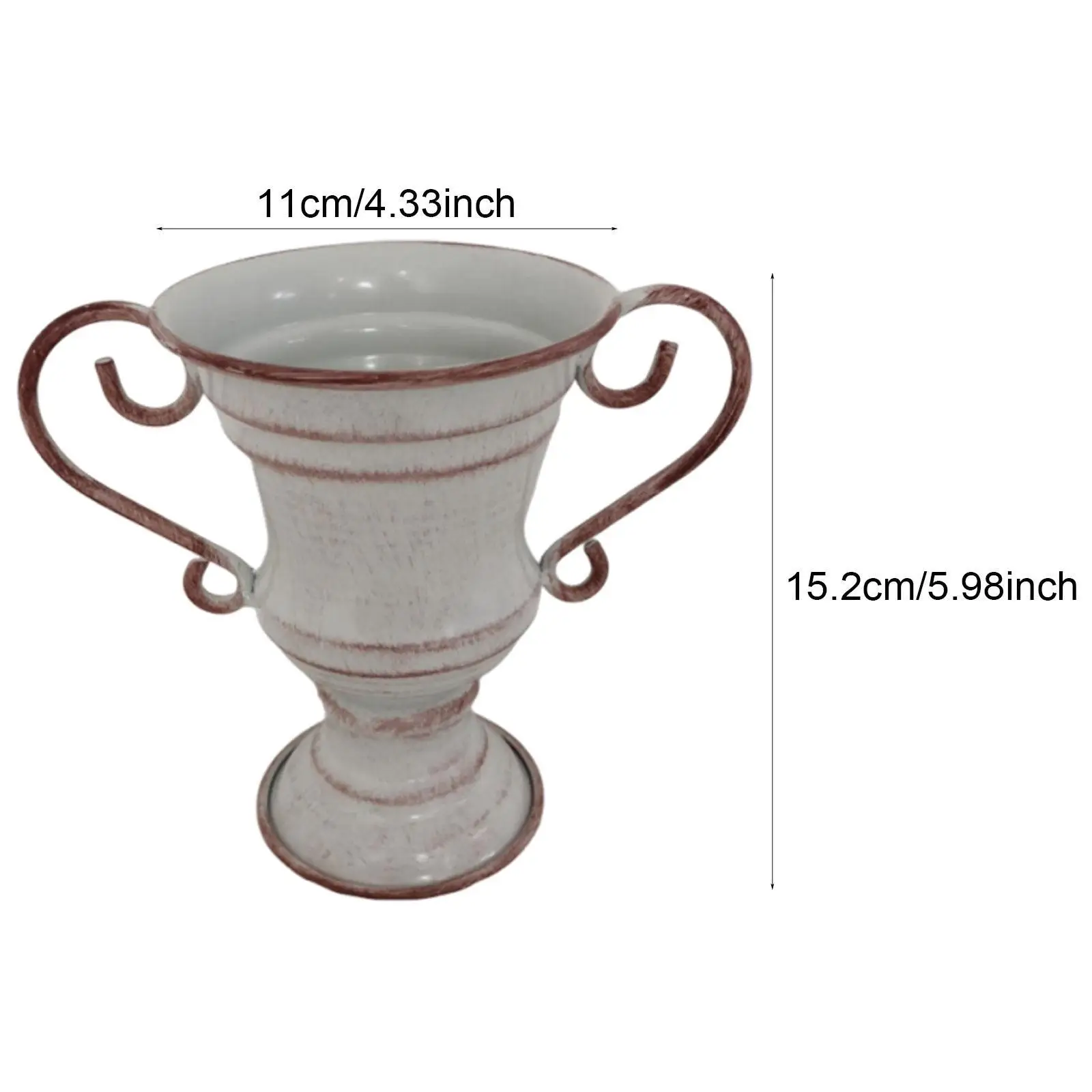 Vintage Trophy Flower Pot, Plant Container, Gift Ornament Flowerpot Durability Flower Planter Iron for Tabletop Living Room
