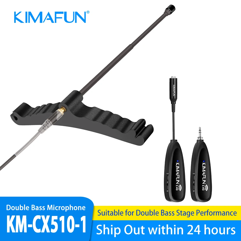 

KIMAFUN Professional Instrument Bass Microphone Condenser Mikrofon for Sennheiser Mic Wireless System with Transmitter&Receiver