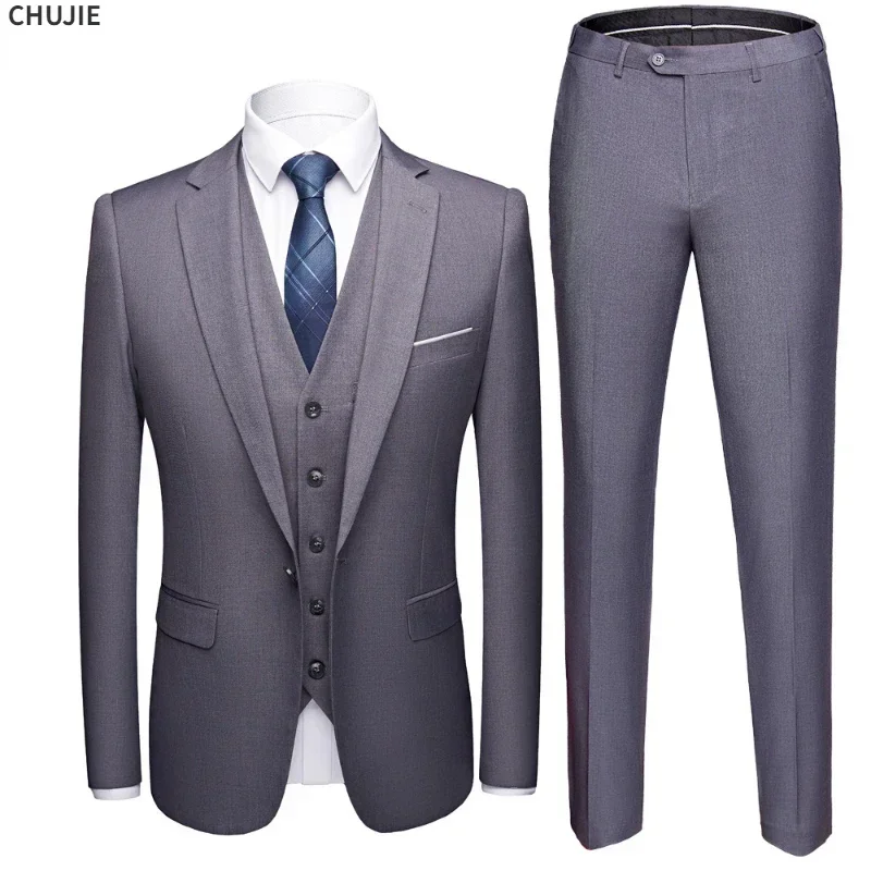 Traje de boda para hombre, conjunto de Blazers de 3 piezas, chaqueta completa elegante de lujo, chaleco, pantalones, diseño, abrigo de negocios,