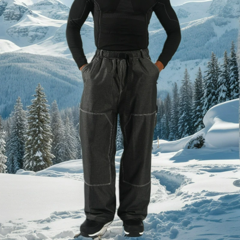 

New Winter Windproof Warm Loose Snowboard Pants Women Outdoor Sports Ski Pant Man Adult Single Double Snowboarding Trousers Wear