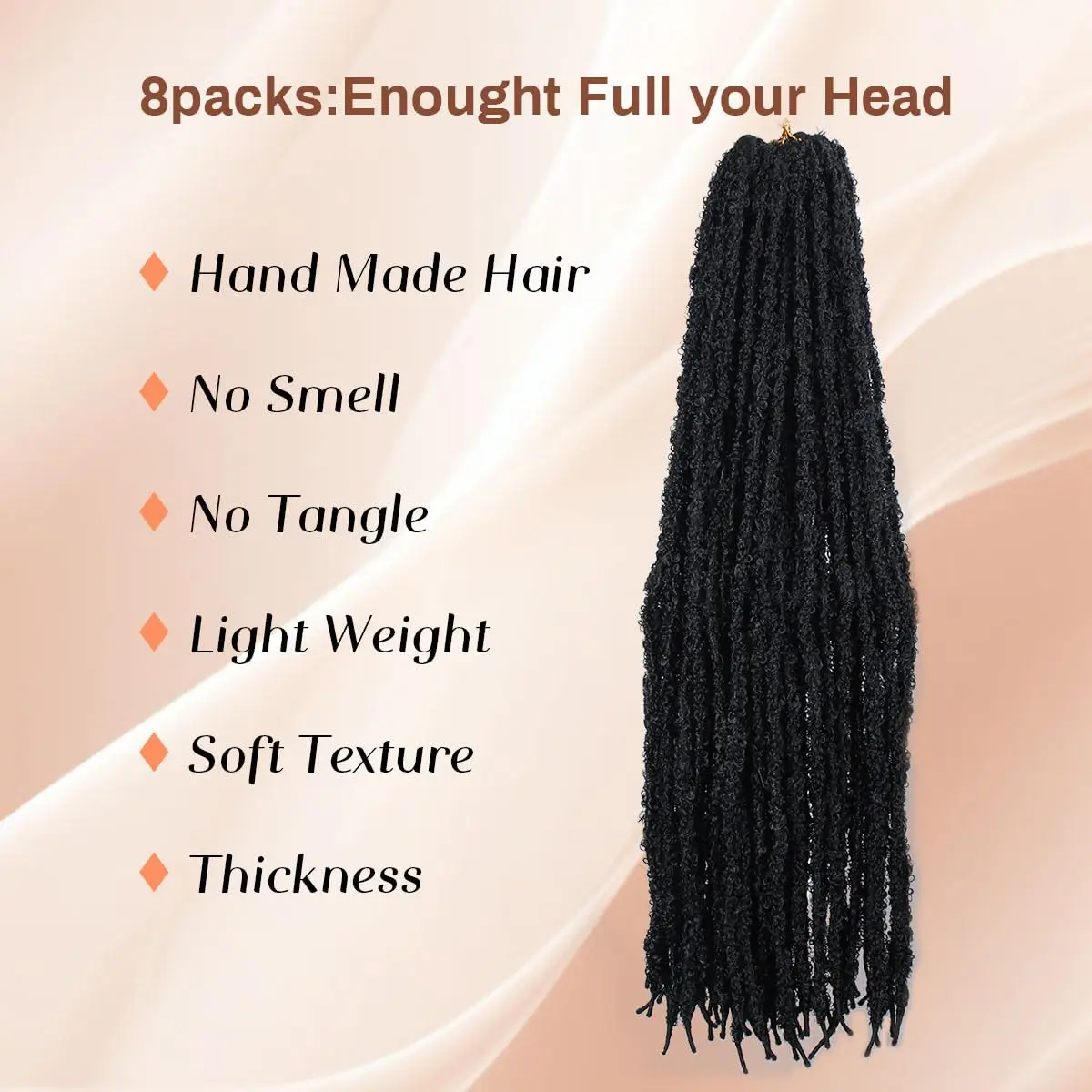 14/18/22/30 inch 1/3/8 Packs Distressed Butterfly Locs Crochet Hair, Soft Big Butterfly Distressed Locs Crochet Hair Synthetic