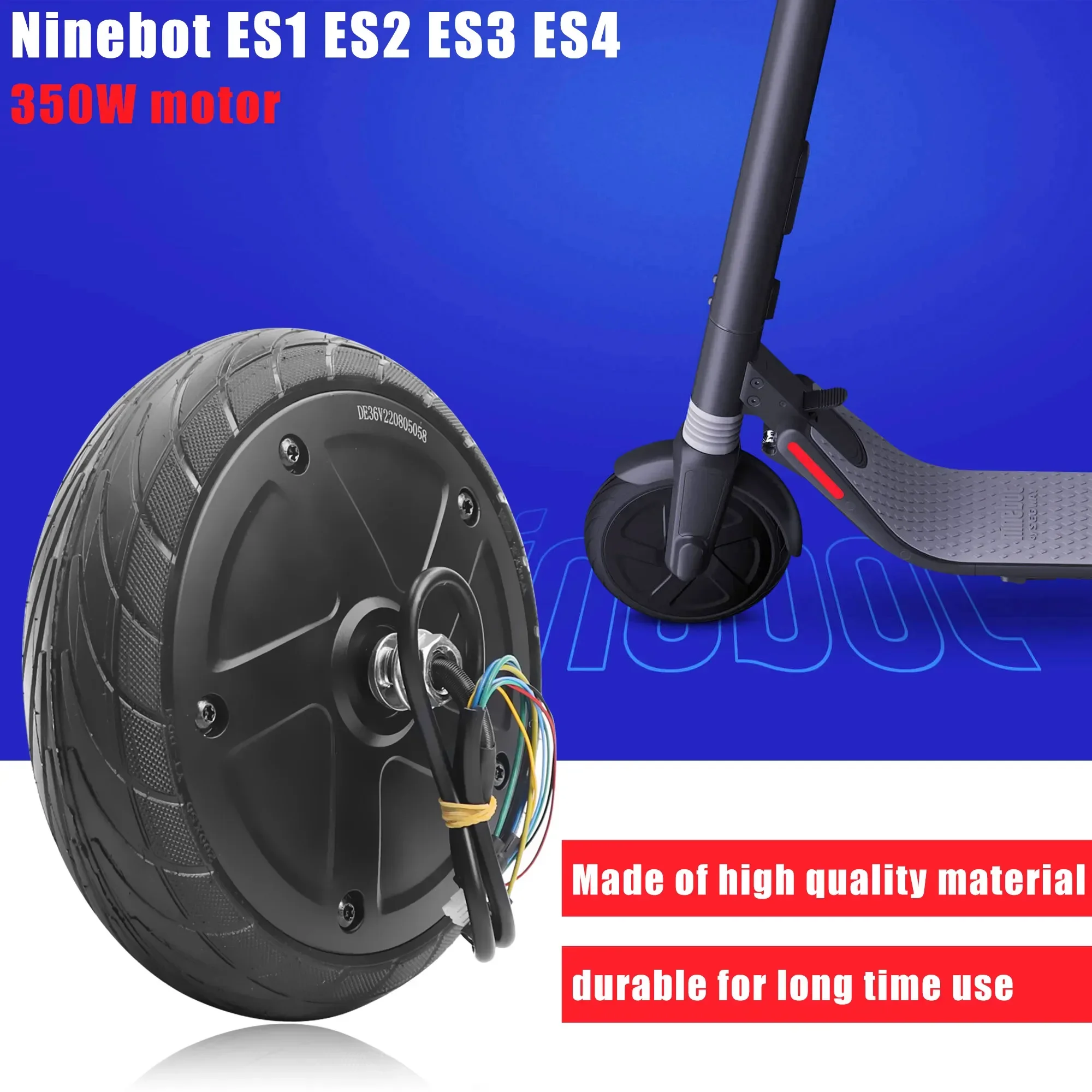 محرك المحرك ل Segway Ninebot ES1 ES2 ES3 ES4 350 واط عجلة القيادة الأمامية إطارات صلبة قطع غيار المحرك الأمامي