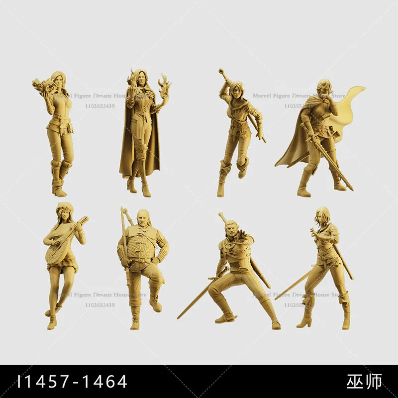 1/64 1/43 1/35 Scale Miniature Scene Dolls Un-panited White Figure Mini Model Fictional Continent With Dark Fantasy Medieval