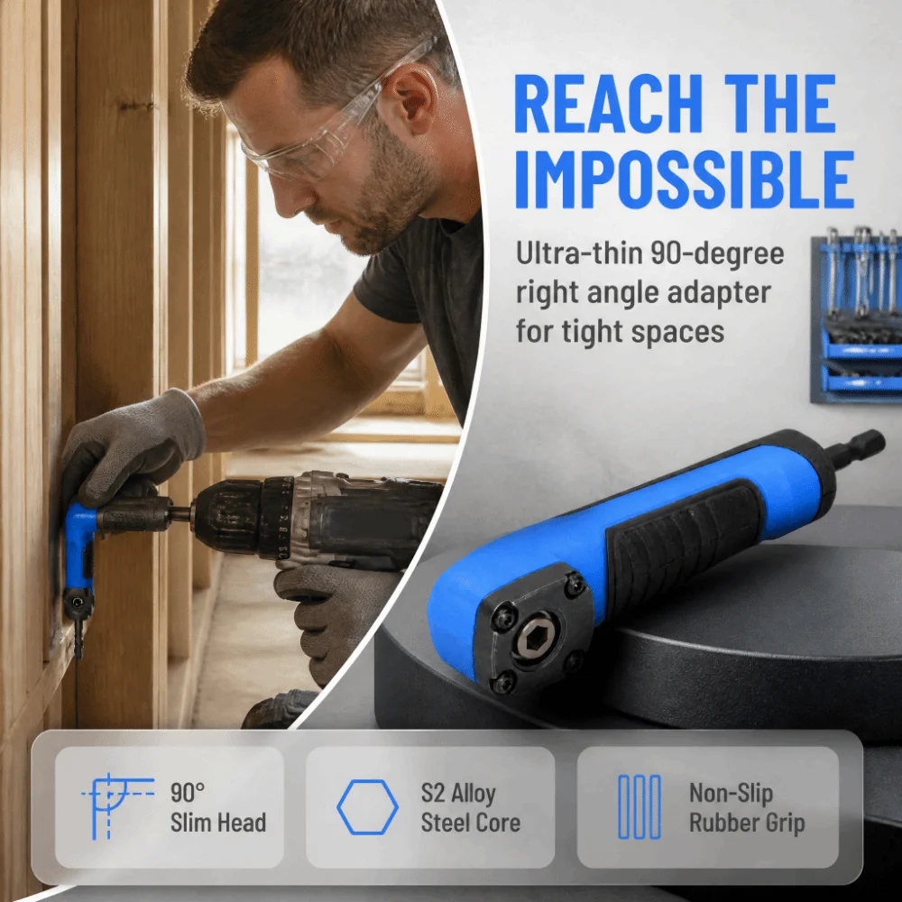 Portable 90 Degree Right Angle Adapter Multifunctional ABS Handle Drill Bit Adapter Screwdriver Socket Adapter For Drill Bit