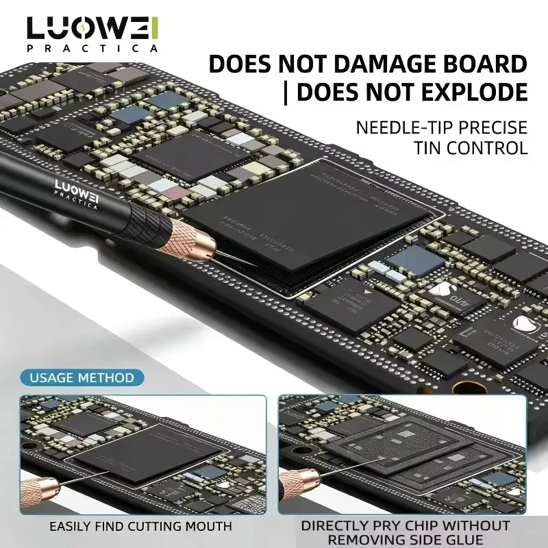LUOWEI LW K2 CPU Chip Lifting Pin Non Magnetic High Toughness Needle Tip Pry Tool for Phone Motherboard IC Chip Remove Repair