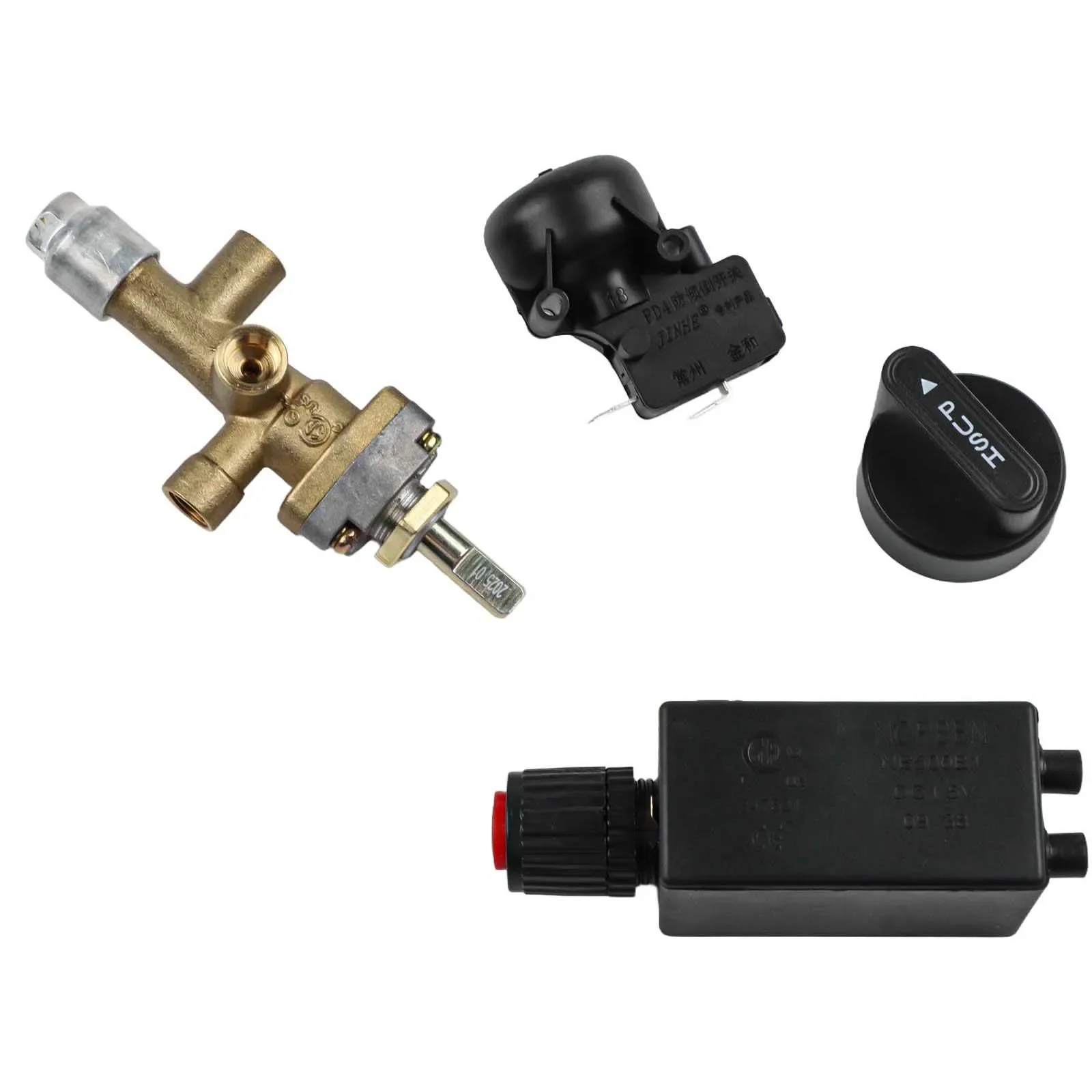 7pcs Patio Gas Heater Replacement Safety Kit with Thermocouple Control Valve and Igniter for Reliable and Safe Outdoor Heating