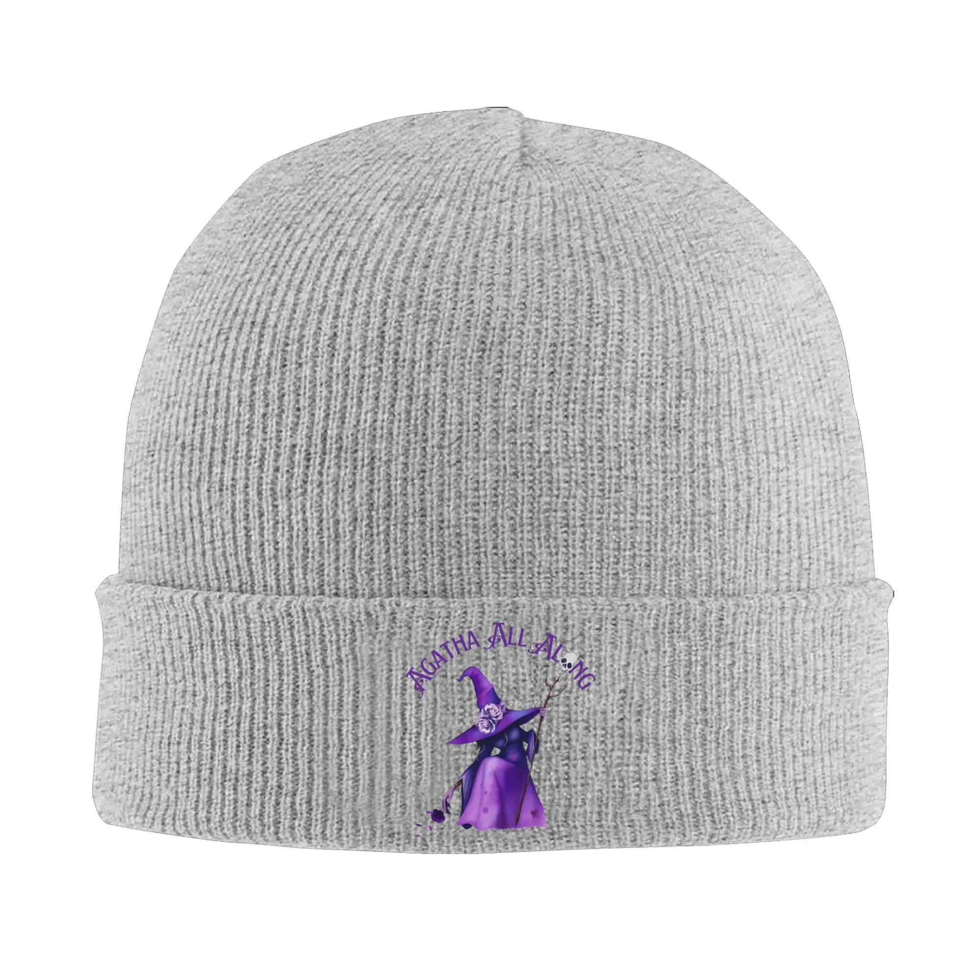 Agatha All Along Movie Purple Witch Knitted Hat Beanies Autumn Winter Hat Warm Acrylic Hip Hop Harkness Tarot Caps Men Women