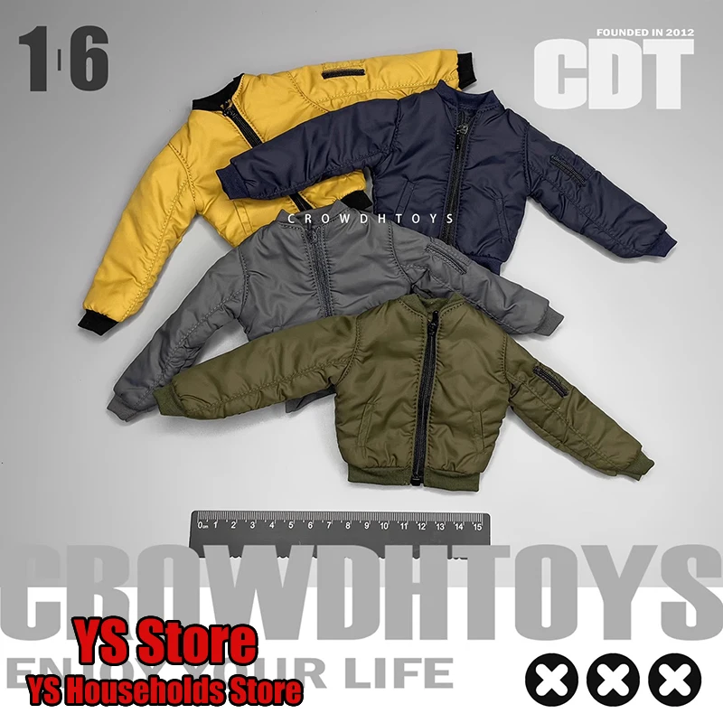 CROWDHTOYS 1/6 Man Soldier Short Jacket Coat Toys Flight Attendant Clothes Accessory For 12inch Action Figure Body Decoration