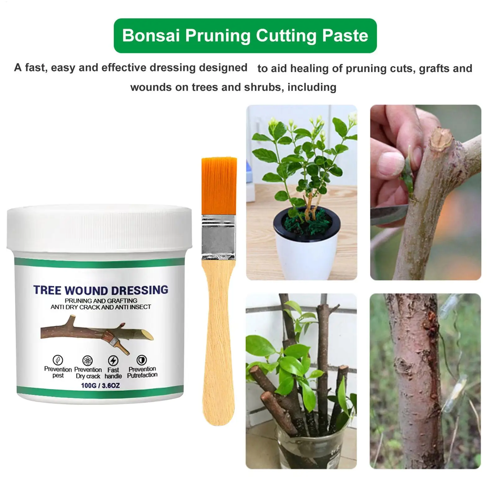 Tree Grafting Paste Tree Wound Paste Smear Agent Tree Pruning Sealer Plant Saw Cuts Coating Pruning Heal Wound Repair Tools