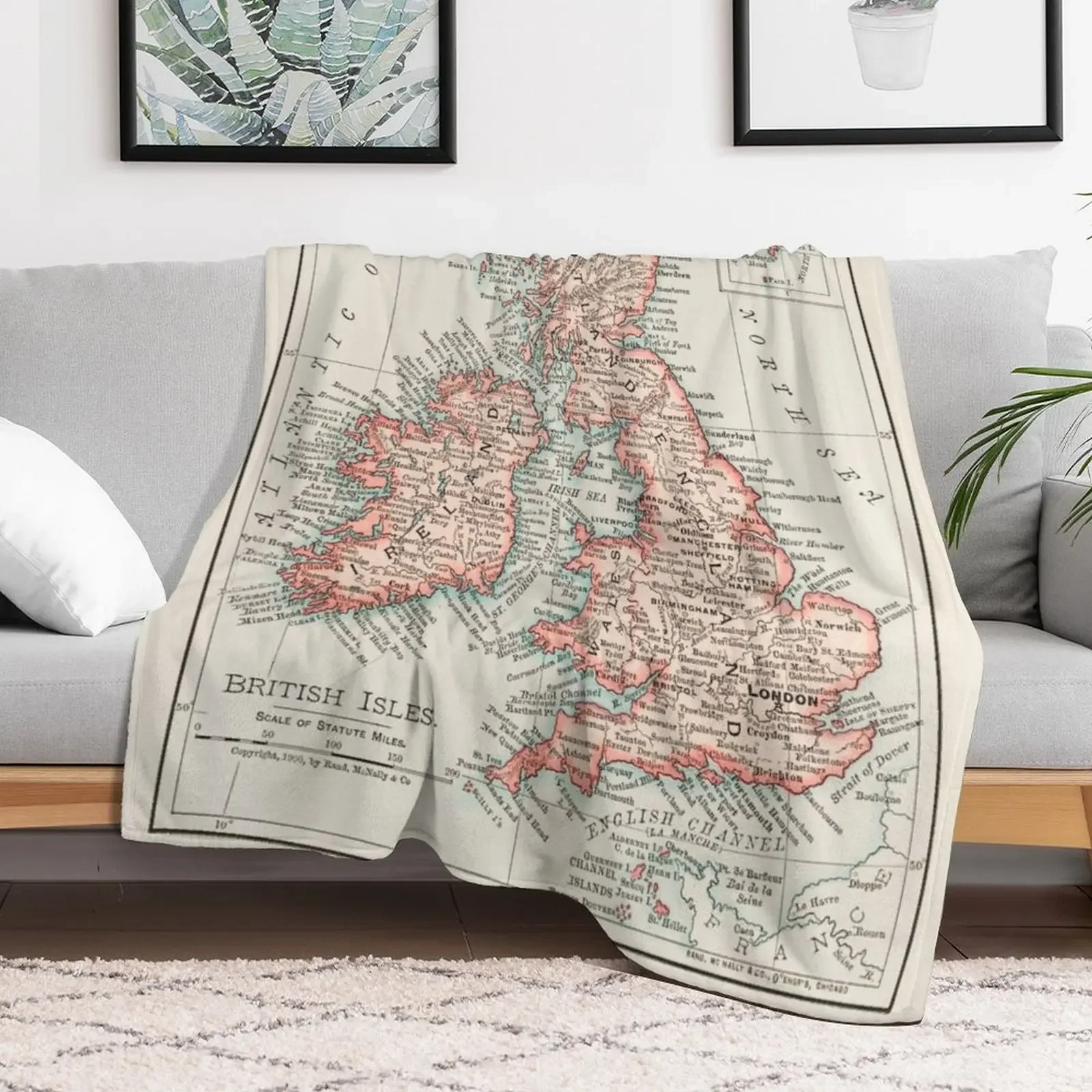 MAP: The British Isles Throw Blanket No Pilling Soft Warm Blanket for Bed