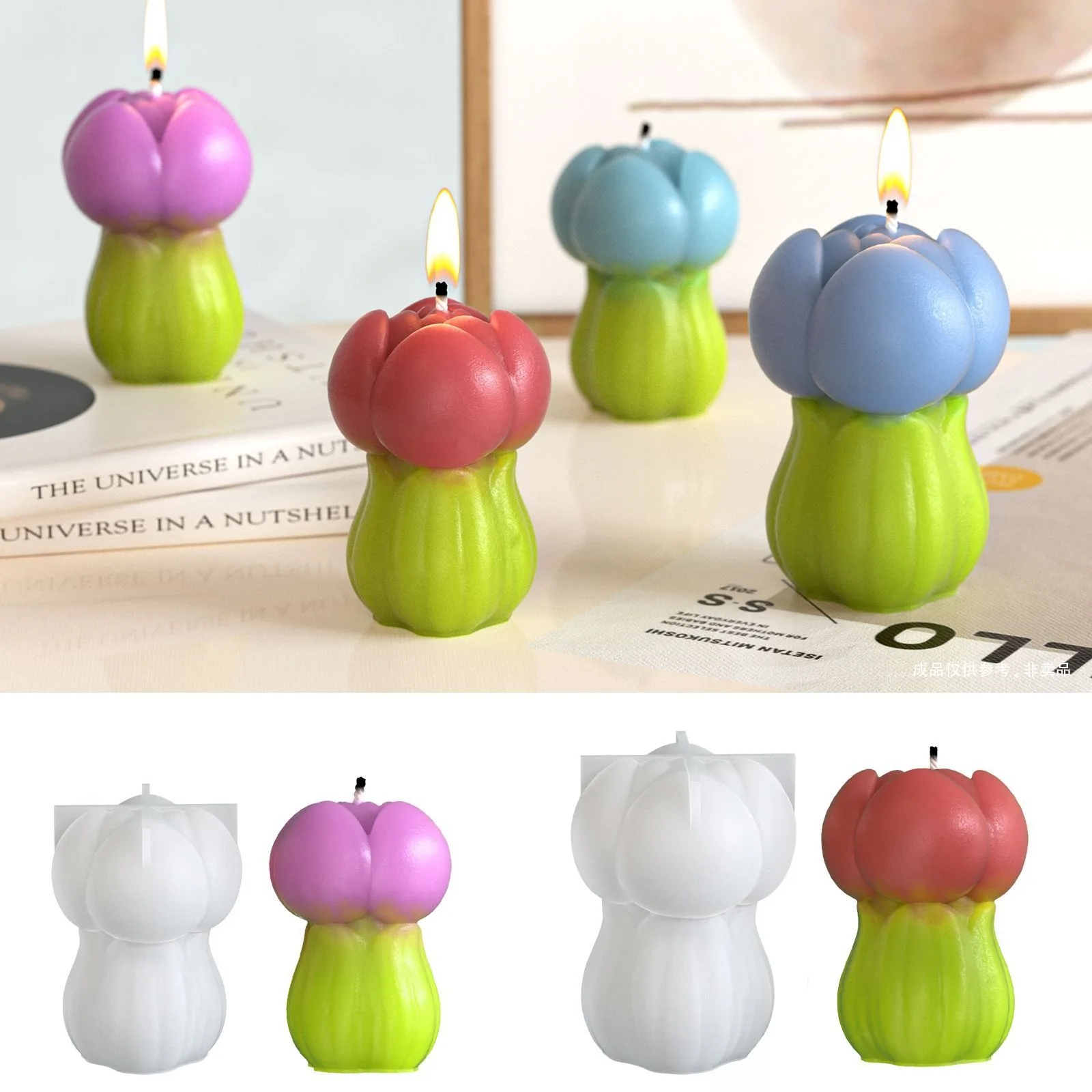 3d Silicone Mold Smooth Tulip Candle Mold Aromatherapy Flower Mold Creative For Aromatherapy Soap Making Diy Projects