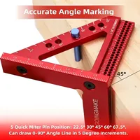 3D Multi Angle Measuring Ruler Miter Triangle Ruler Measuring Protractor Carpentry Drawing Line Ruler Positioning Scribing Tools