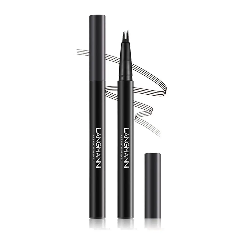 Drei dimensionaler Augenbrauen stift tragbarer wasserdichter einfacher Make-up langlebiger vierfarbiger Krallen natürliches Auge glatt d7q3