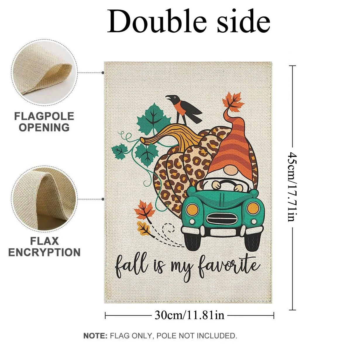 1PC  Falling Is My Favorite Pattern Linen Cotton Garden Flag Banner Indoor Outdoor Home Garden Hanging Decor