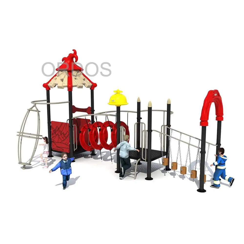 Plastic Multifunctional Outdoor Kid Playground with Rope Climbing Net