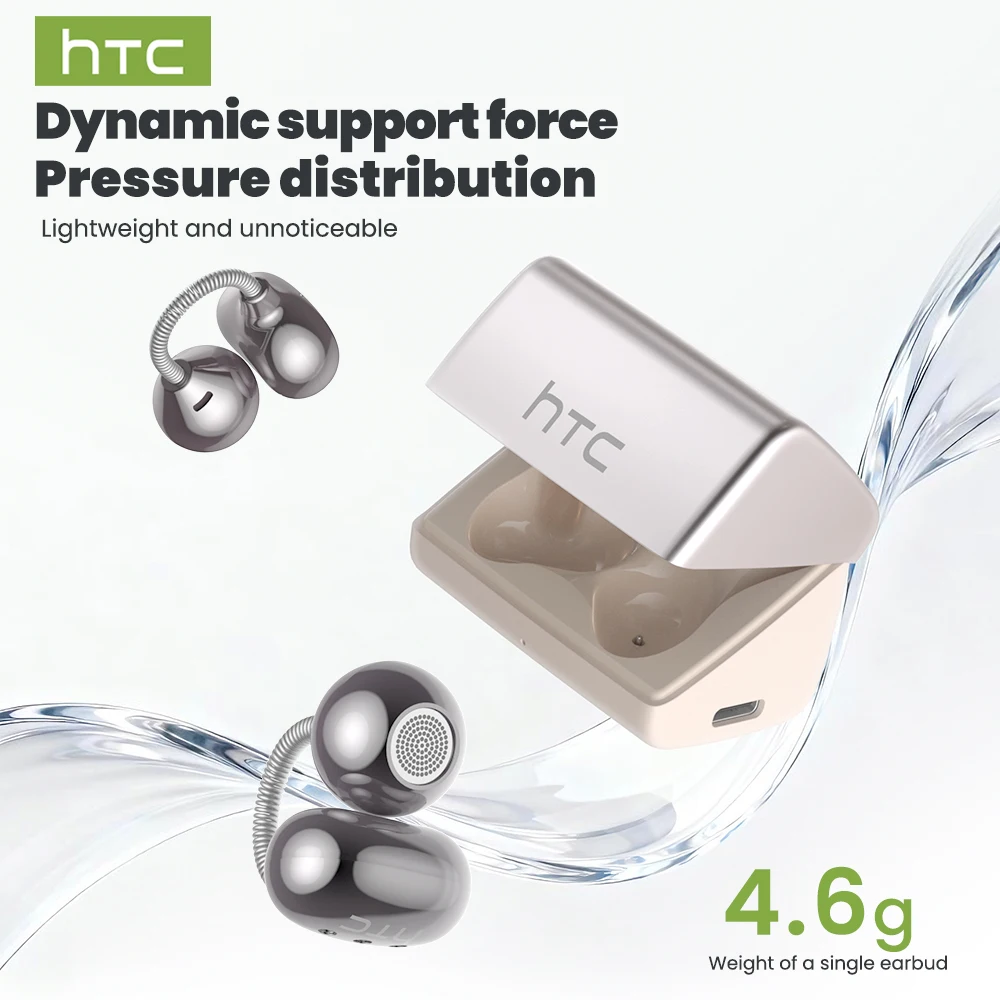 Auriculares Traductor de Idiomas 2026 con Traducción IA en Tiempo Real, Sonido Envolvente, Diseño Cómodo No Intraaural, Deportivos, HTC NE67, Inalámbricos