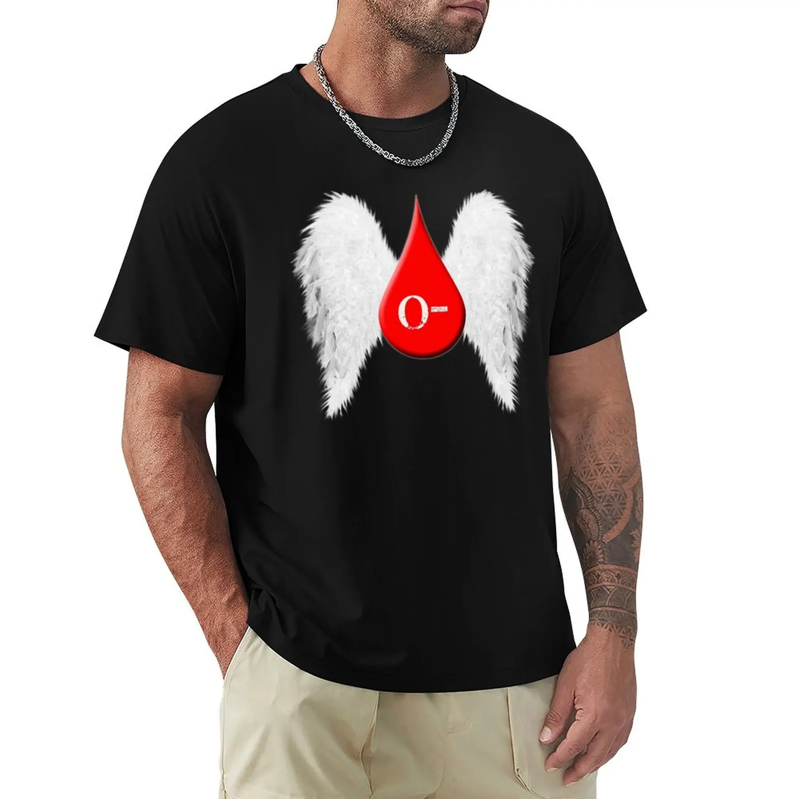 

Blood Type O Negative - Angel Wings T-Shirt Work Comfort T-Shirt for Men