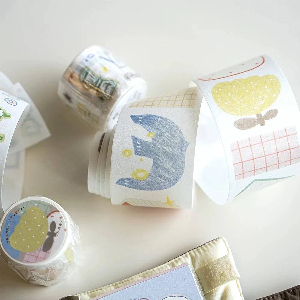 Orange Studio Vintage Graffiti Poster Rolls Washi PET Tape Planner DIY Card Making Scrapbooking Plan Decorative Sticker