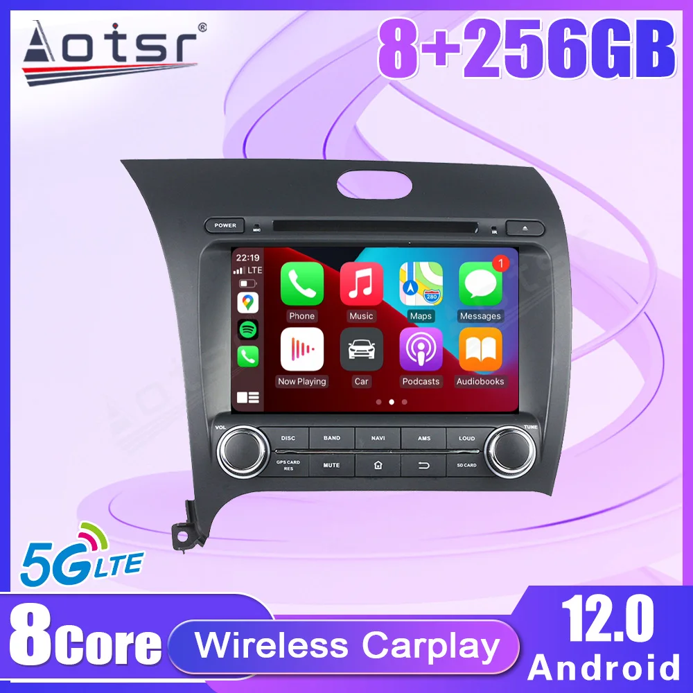 Car Radio 8+256GB For Kia Cerato K3 Forte 2013 2014 Multimedia Video Player 8Core Android Wireless Carplay Stereo Navigation GPS