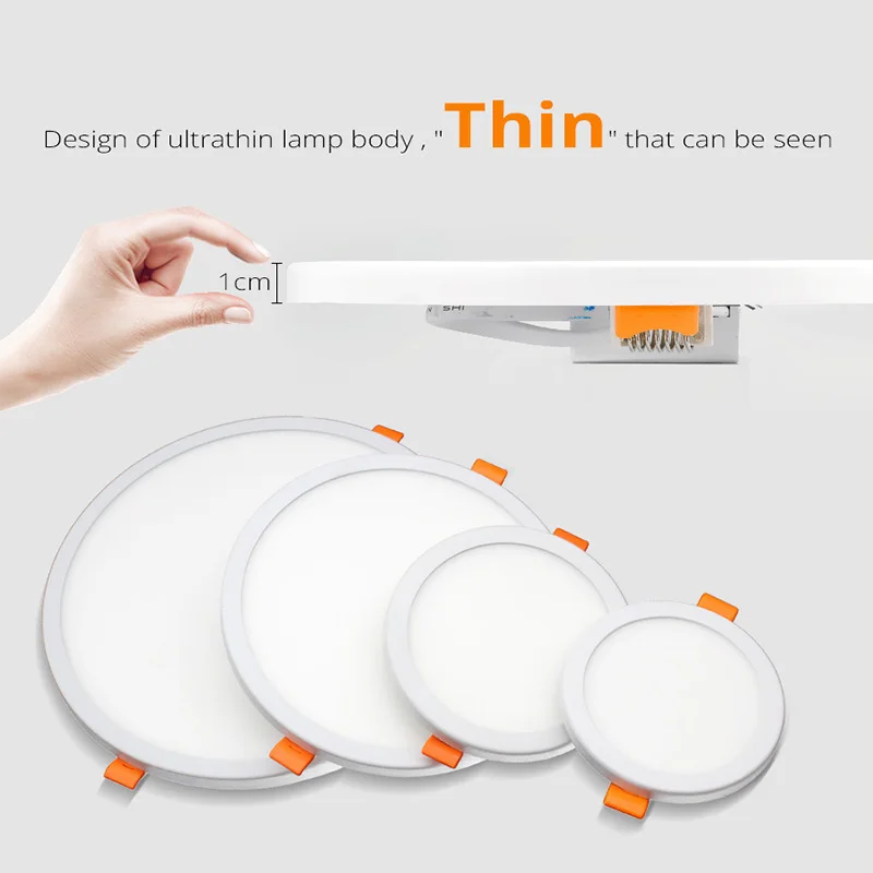 Indoor Lighting Ultra Thin Led Ceiling Recessed Lamp For Bathroom 220V Spot Light 6W Panel Led Downlight White Lamp Supplies