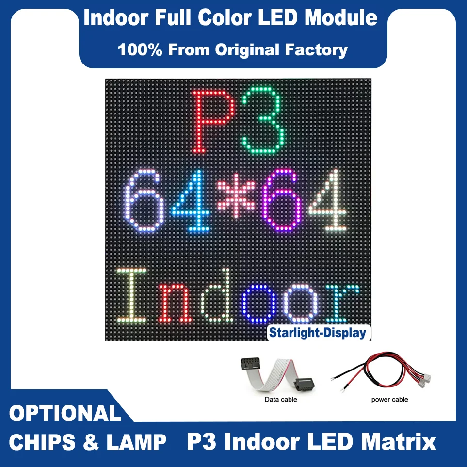 

Led Matrix Panel 64x64 RGB Indoor LED Sigital Sign HUB75 RGB Pixel Display LED Display Module Indoor LED Video Wall Large Screen