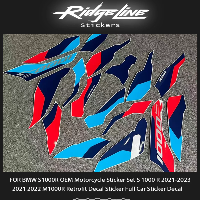 Image of Für BMW S1000R OEM Motorrad-Aufkleber-Set S 1000 R 2021-2023 2021 2022 M1000R Nachrüst-Aufkleber Komplettes Fahrzeug-Aufkleber-Set