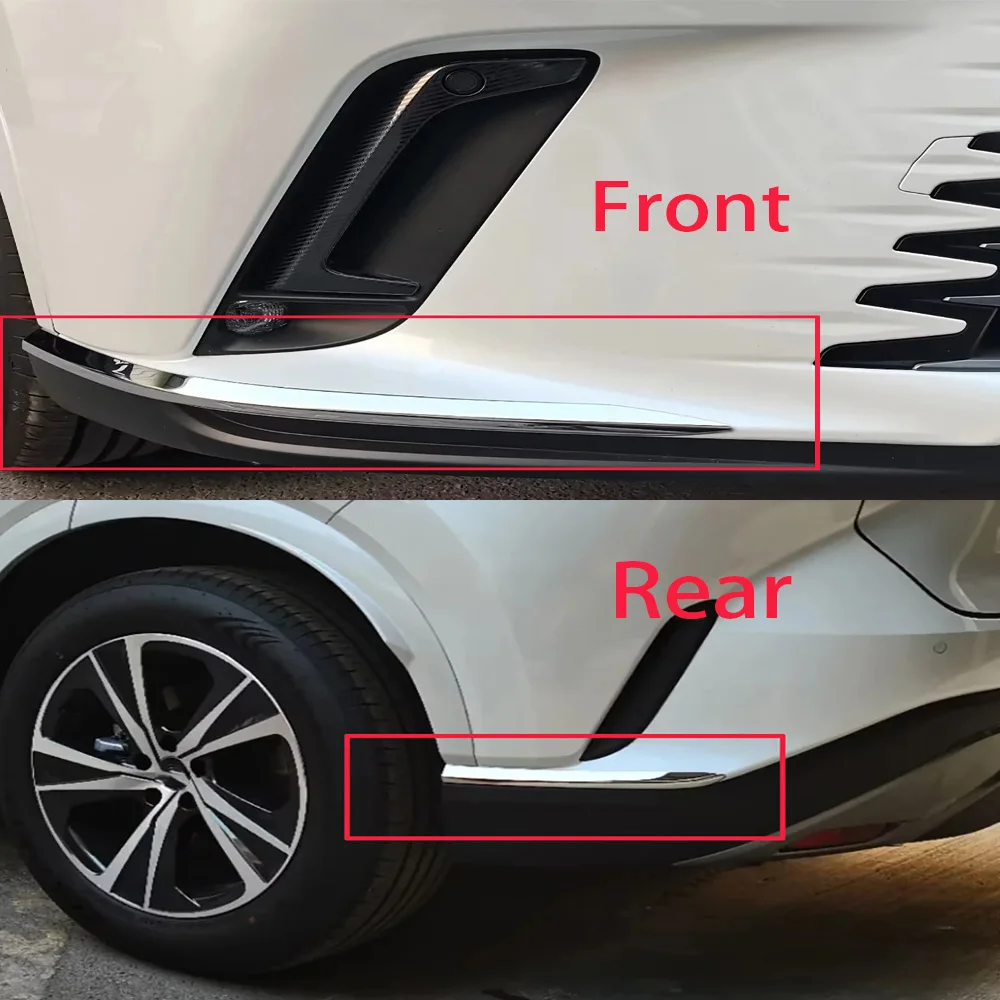 For Lexus RX 350h 450h 500h 2023 2024 Car Front Bumper Corner Cover Trim anti-rub Lip Molding Cover Fram Styling Accessories