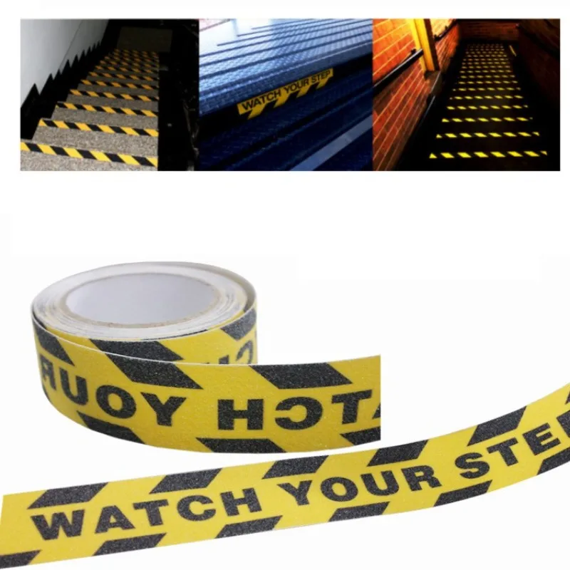 5M Heavy Duty Anti Slip Tape Outdoor Safety Anti Traction Tape Warning Stripes for Stairs Grip Walkways Ramps Decks Home Decor