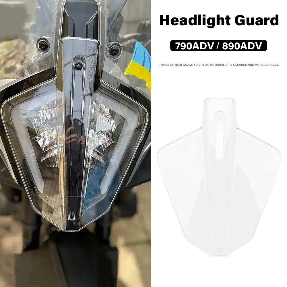 

New Motorcycle Headlight Guard Cover Front Light Transparent Protective Cover For 790 Adventure ADV 890 ADVENTURE 2023 2024