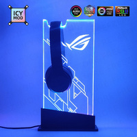 Chassis RGB Headset Holder ARGB Transparent AURA SYNC Headphone Bracket Customizable LOGO ROG Gamers DIY Stand 5V3PIN PC MOD