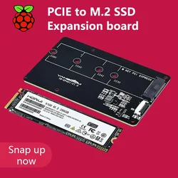 Raspberry Pi 5 Dedicated PCIE to M.2 NVME SSD Solid State Drive Expansion Board 2230 2242 2260 2280 Support Pi5 Active Cooler