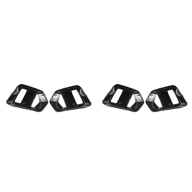 4X Car Front Fog Light Frame Fog Light Grille Trim For Ford Focus RS MK3 MK3.5 2012-2018 Glossy Black