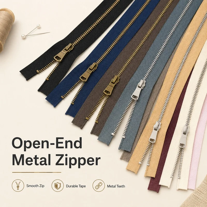 

10/20Pcs 5# 40-80cm Metal Open End Zippers Sewing Backpack Garment Pocket Decor Zip Repair DIY Tailor Accessory Parts Kit Set