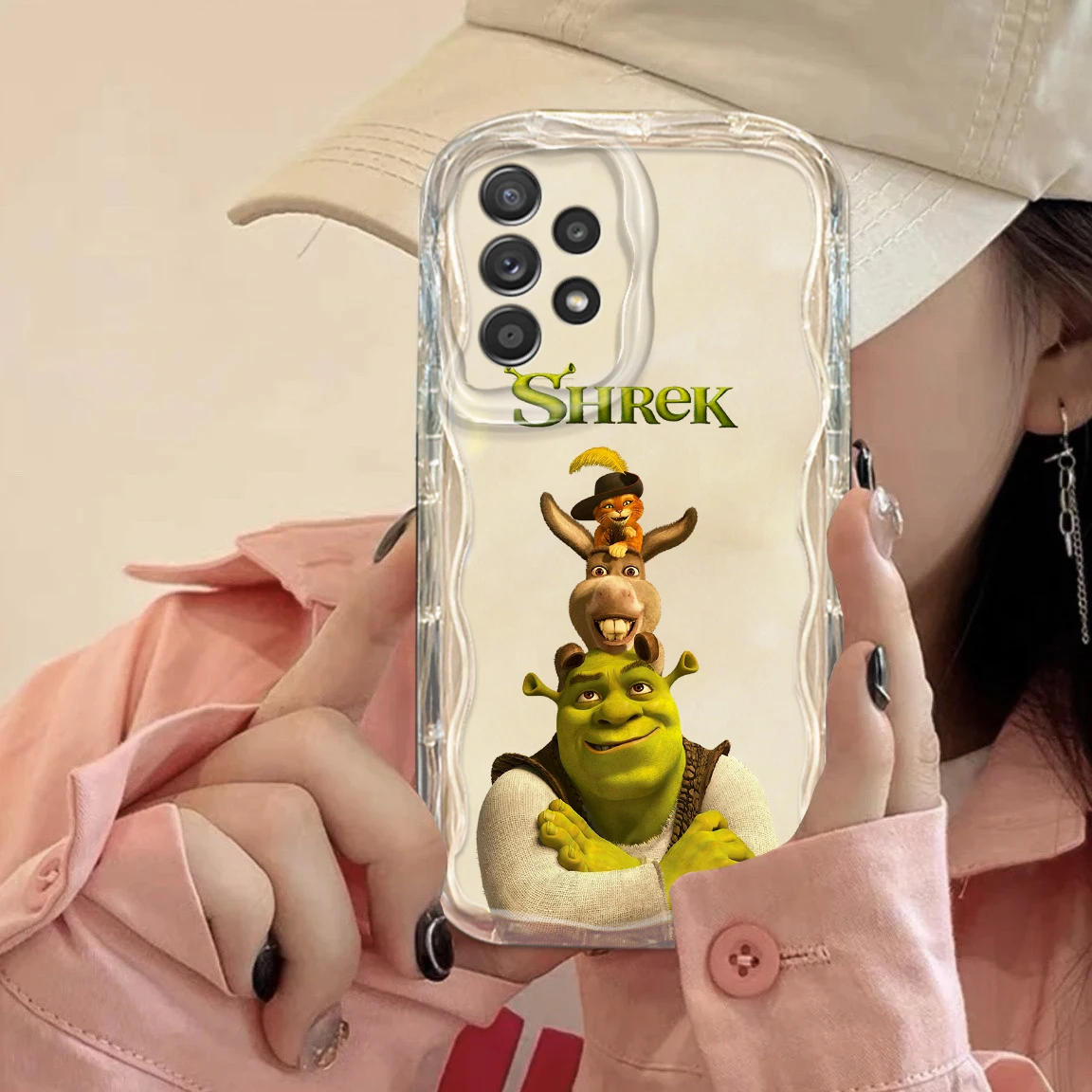 Funny Cartoon Shrek Disney For Samsung Galaxy A55 A73 A72 A71 A54 A52 A51 A50 A35 A34 A33 Soft Transparent Wave Oil Phone Case