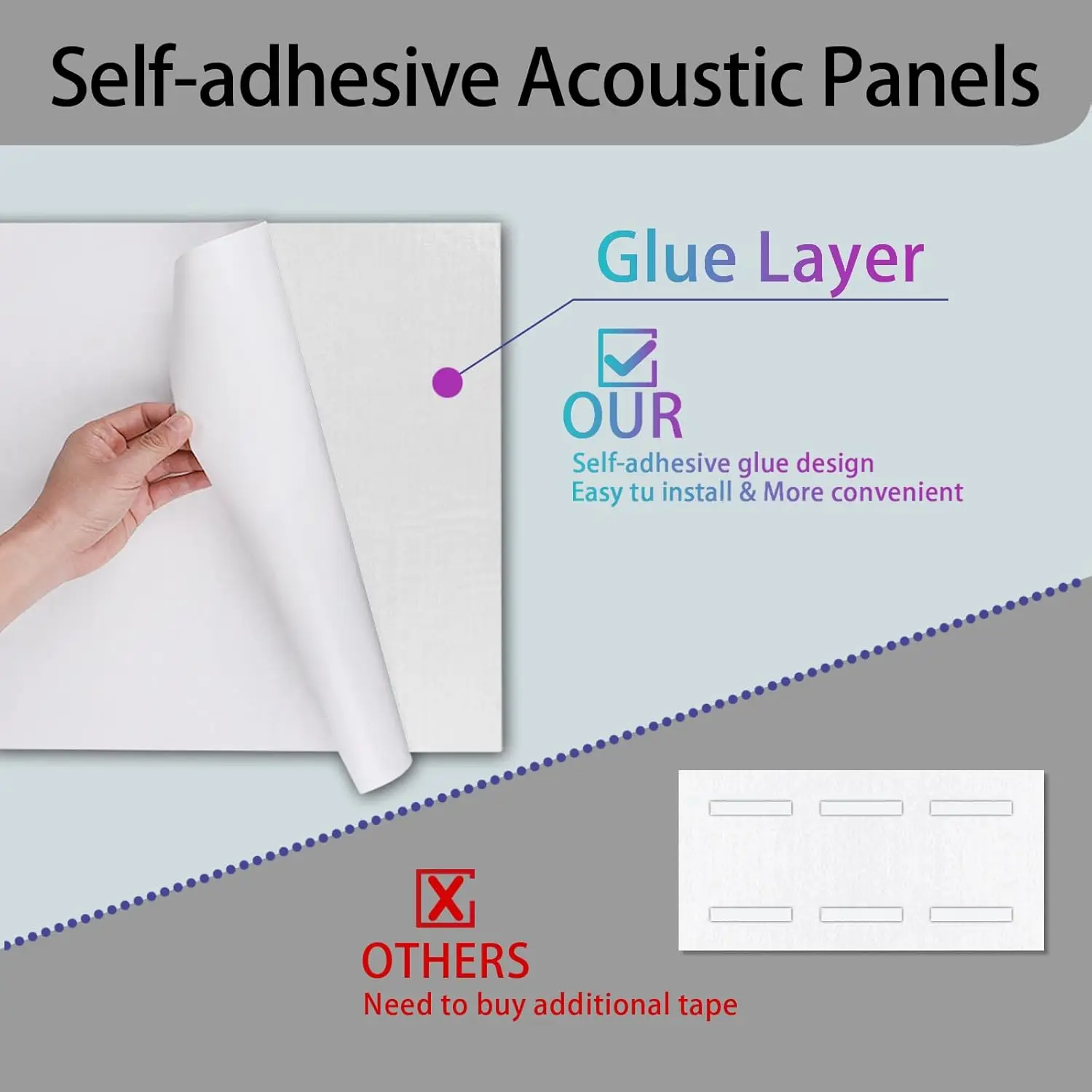 Panel Acústico de Alta Densidad de 6 Piezas, Absorbente de Sonido, Insonorizante, para Estudio, Hogar, Aislamiento, Tablero de Corcho Decorativo para Pared
